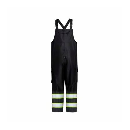 Gss Safety Rain Bib Pants, 100% Oxford with PU Coating, Black, Size S/M 6809-SM/MD